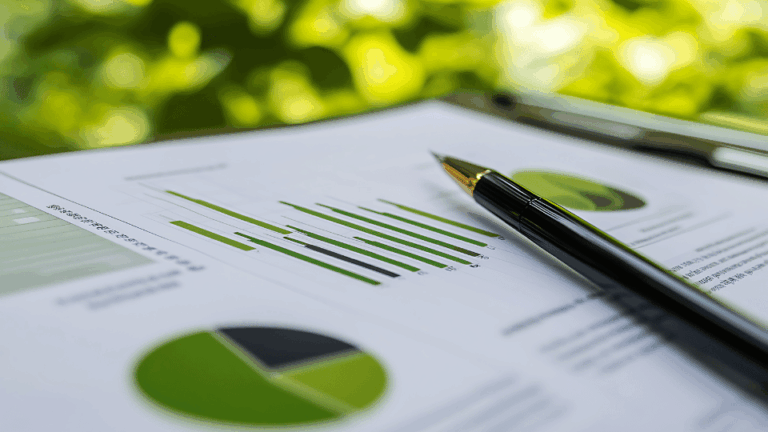 Tableau de bord de reporting de durabilité numérique affichant des graphiques verts sur les KPI ESG, illustrant la transition vers les nouveaux standards ESRS.