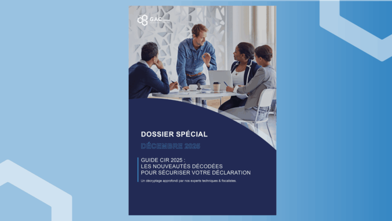 Première page du Guide CIR 2025 de l'administration fiscale, avec titre et logo G.A.C. Group pour l'analyse.