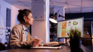 Optimisation des amortissements CIR immobilisations par une directrice financière analysant des données de recherche.