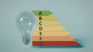 Ampoule basse consommation éclairée illustrant la performance énergétique et la déclaration OPERAT 2026 pour le décret tertiaire.