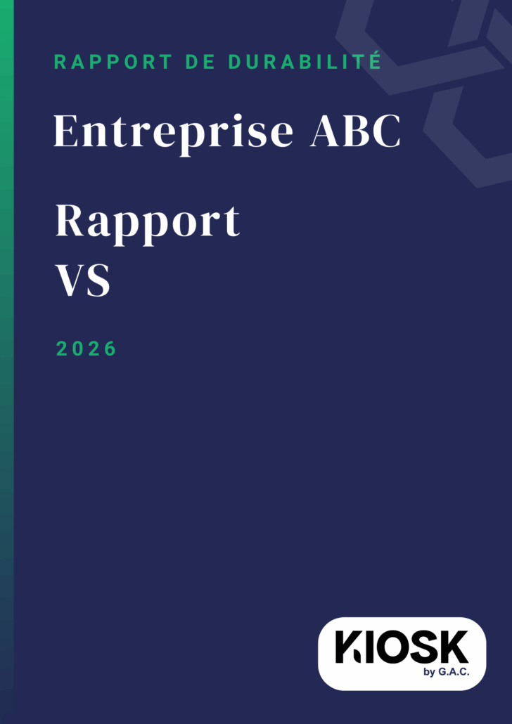Reporting ESG durable pour PME présentant la structure d’un rapport conforme au standard européen VS de l’EFRAG.
