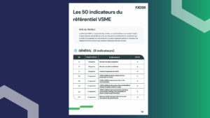 VSME indicators and EFRAG list of 50 ESG indicators for SME sustainability reporting, G.A.C. Group document.