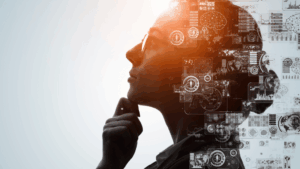 IA agentique pour PME et ETI : schématisation de flux de travail automatisés par des agents IA interconnectés.